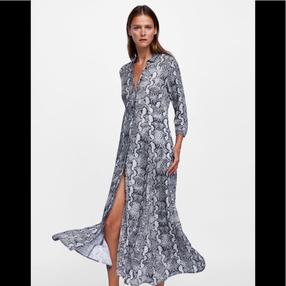 Zara snake skin long maxi dress